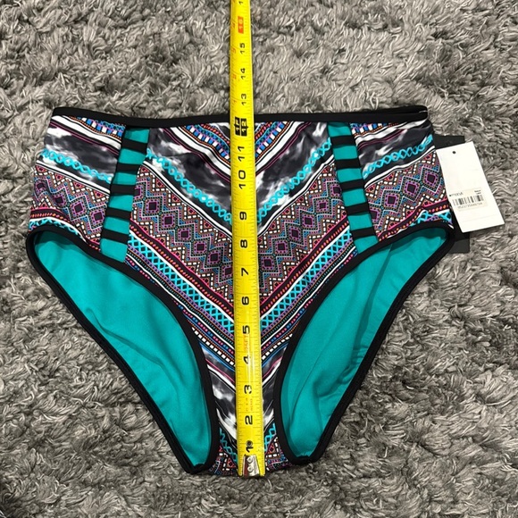 Kenneth Cole New York Blue Black Chevron Bikini Bottom Swimming Suit Designer - Picture 8 of 8